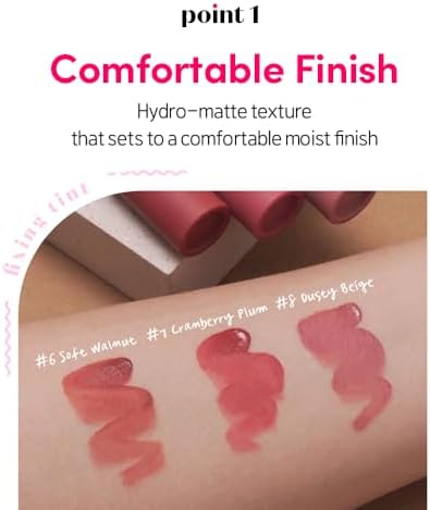 Etude long lasting K-beauty lip tint texture smudge test