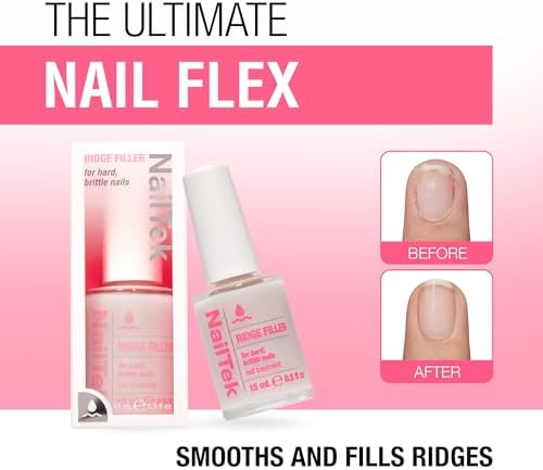 Close up of Nail Tek brittle nail treatment packaging detailing ingredients and instructions