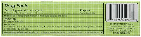 Vitacilina first aid imported USA skin treatment ointment tubes back label details