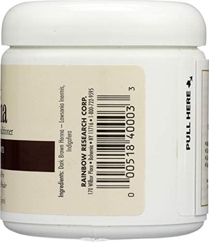 Rainbow Research Henna hair color and conditioner label details