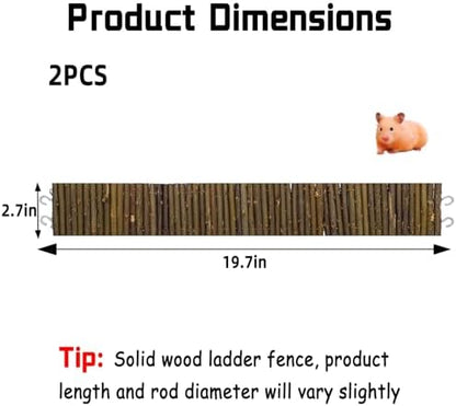 2-Pack Rat Bendy Long Suspension Bridges 19.7 x 2.7 Inch Hamster Climbing Ladder Flexible Wooden Bridge for Dwarf Hamster Sugar Glider Rodents Mouse - Image 3
