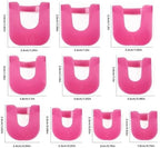 Anti-overflow cuticle protector tools shown during a French tip application