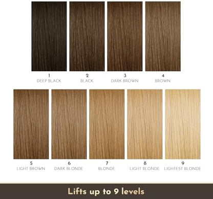 Professional blue booster hair bleach mix demonstrating a smooth and clump free consistency