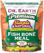 Dr. Earth fish bone meal 3-18-0 back label showing application instructions