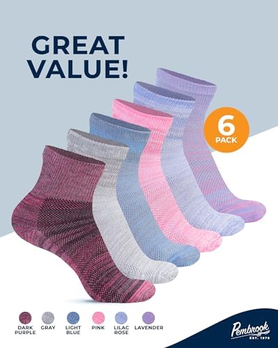 Pembrook moisture wicking breathable mesh top socks for sensitive feet