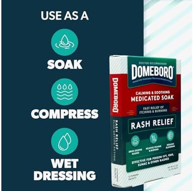 Domeboro aluminum sulfate and calcium acetate powder packets for wet dressing application