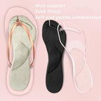 Two pairs of transparent gel arch supports for men and women's footwear.