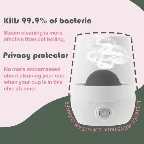 White 3-in-1 menstrual cup steamer for sanitizing and drying