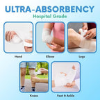 Demonstration of the low lint latex free material of Healqu premium gauze rolls providing slight compression on a limb.