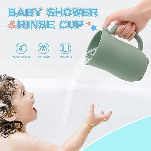 Mandoo silicone shampoo rinser cup easy grip handle close up