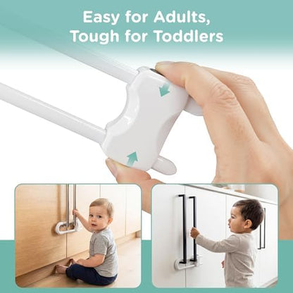 Adjustable U-shaped baby proofing lock for kitchen knobs