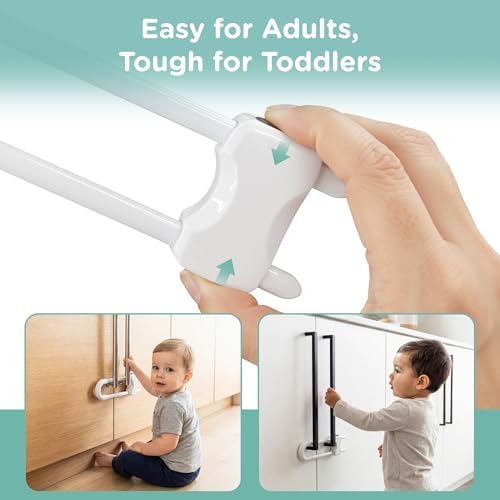 Adjustable U-shaped baby proofing lock for kitchen knobs