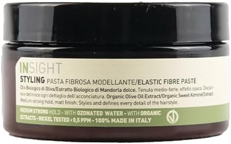 Insight Styling Elastic Fibre Paste packaging showing matte hold benefits