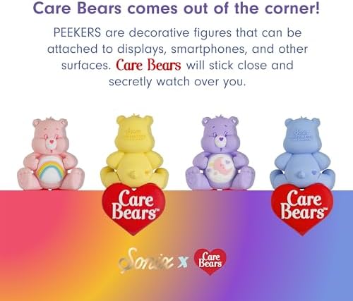 Cheer Bear adhesive miniature decoration with red heart base