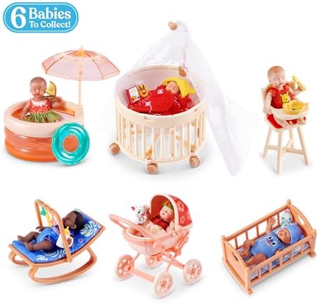 ZURU MY MINI Baby Disney unboxed miniature silicone doll with Moana stroller accessory.