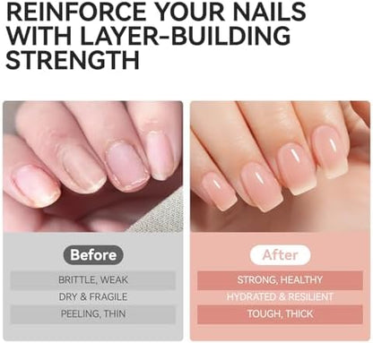 Gelike EC Nail Growth Strengthener for Woman: Nude Blush 6 in 1 Natural Nail Hardener Extra Strong and Growth - Nail Polish Hardener for Weak and Damaged Nails - Image 6