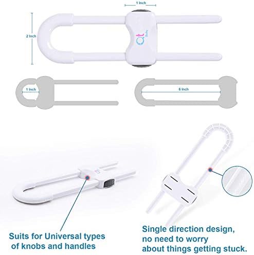 Adjustable U-shaped drawer lock for baby safety
