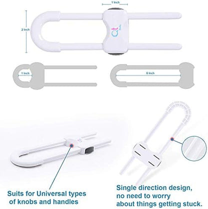Adjustable U-shaped drawer lock for baby safety