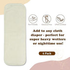 Pack of six Mama Koala reusable cotton hemp diaper inserts