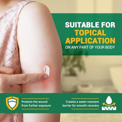 Topical bacitracin zinc cream for cuts scrapes and minor household burn relief.