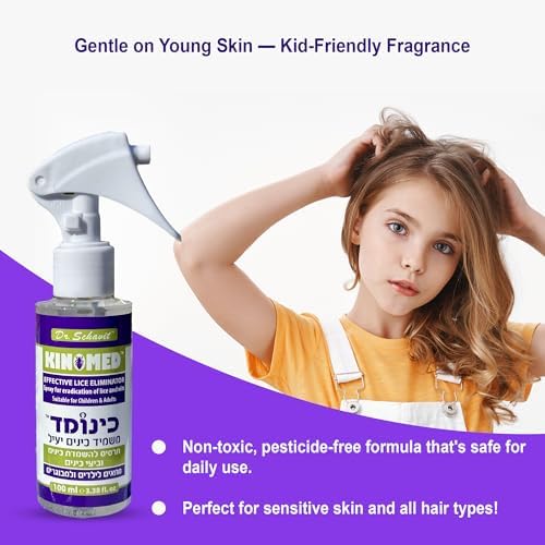 Safe anti-lice spray for children and adults with included nit comb.