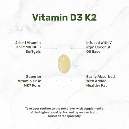 Deal Supplement high potency vitamin D3 10000 IU with coconut oil supplement ingredients label