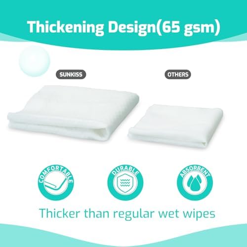 SUNKISS Trustplus unscented incontinence wipes package highlighting aloe vera and vitamin E benefits