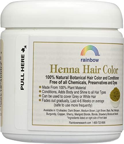 Rainbow Research natural botanical hair dye 4 Ounce packaging