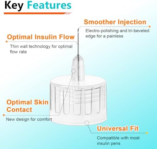 Universal fit insulin pen needles 32 gauge 6mm length
