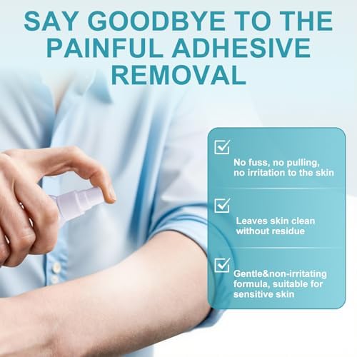 Sting-free medical adhesive remover spray for painless bandage removal