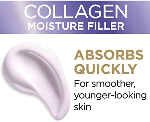 Back label view of L'Oreal Paris collagen filler cream showing safe application instructions
