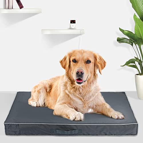 Chinchilla extra large gray dog bed replacement cover laid flat without stuffing