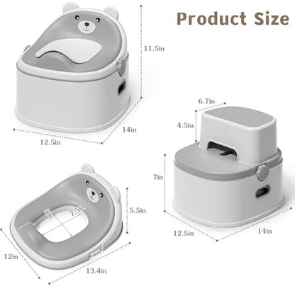 Toddler using Himold potty as a step stool