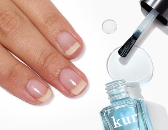 Top angle view of strengthening nail treatment bottle