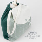Esembly Botanic Garden print bag hanging on a stroller