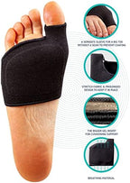 Black gel sleeve metatarsal cushions for Morton's neuroma support.