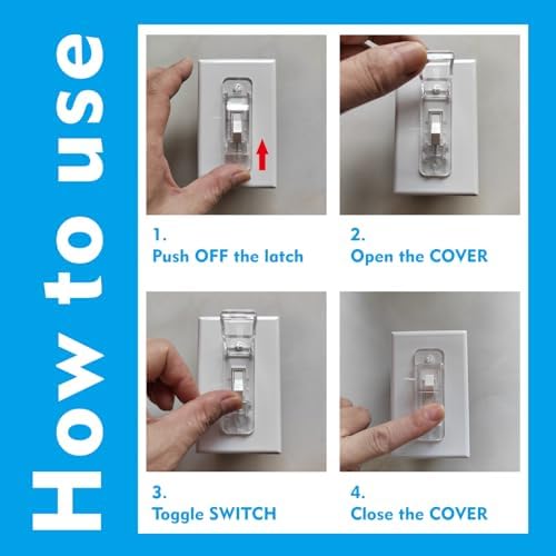 Transparent childproof switch guard side profile