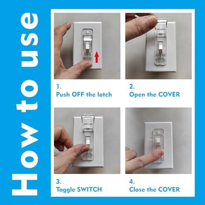 Transparent childproof switch guard side profile