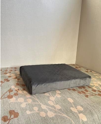 Premium orthopedic pet bed cover placed flat to show the fifty three by thirty six inch dimensions.