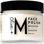 Olive + M organic face polish front view container