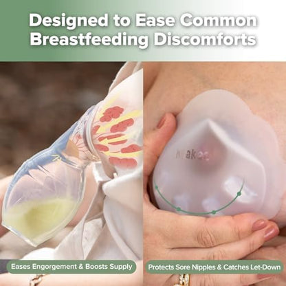 Haakaa wearable silicone milk catcher side profile demonstrating the compact shape for brassieres.