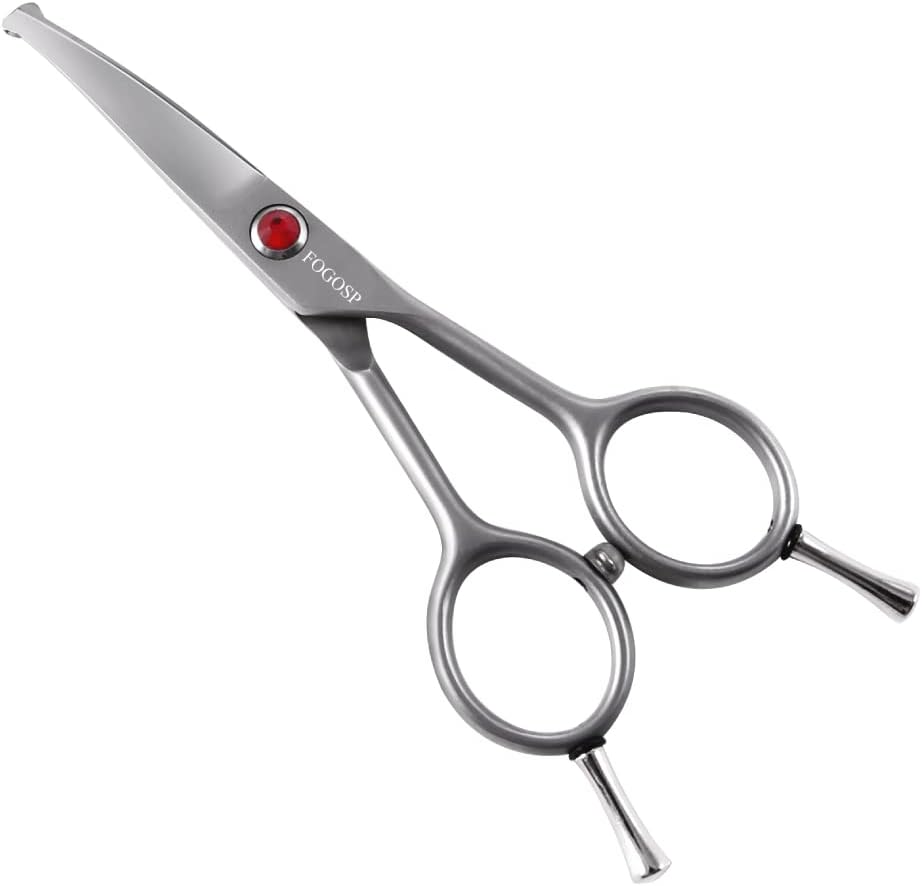 FOGOSP curved dog grooming scissors front view professional pet trimmer