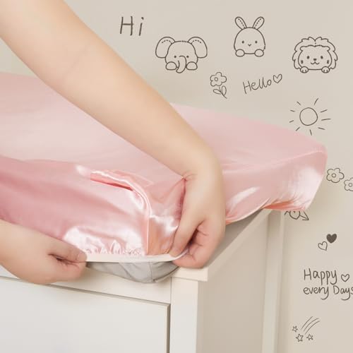 Two pack premium baby girl and boy diaper station mattress covers
