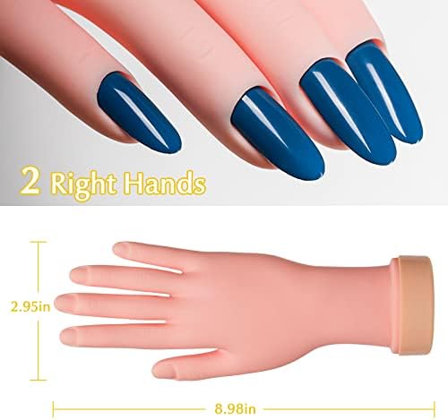 Two flexible rubber mannequin hands for nail training