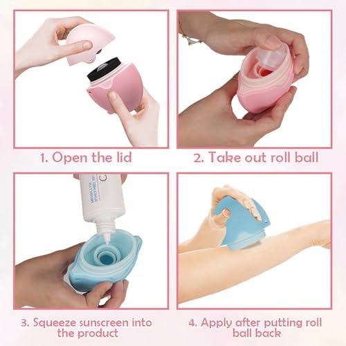 Side view of refillable sunscreen body brush for even application