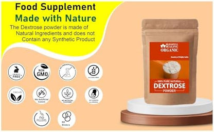 Blessfull Healing 200 gram resealable pouch of organic dextrose sugar
