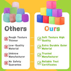 The complete twenty four piece anxiety relief toy package stored inside its clear carrying case with a blue handle