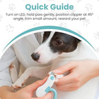 GadgetPawsUSA illuminated quick finder clipper displaying the non slip contoured handle grip.