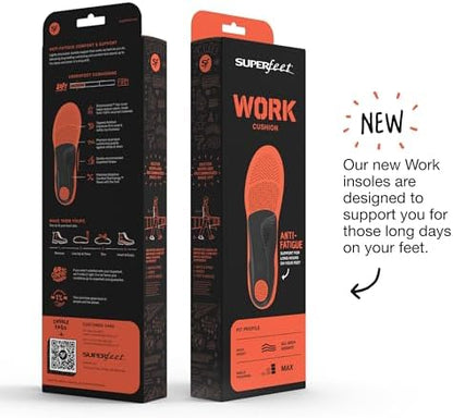 Superfeet professional grade anti-fatigue insoles highlighting the dual-layer foam cushioning.