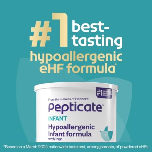 Nutricia Pepticate powdered formula showing the back nutritional facts label and allergen warnings